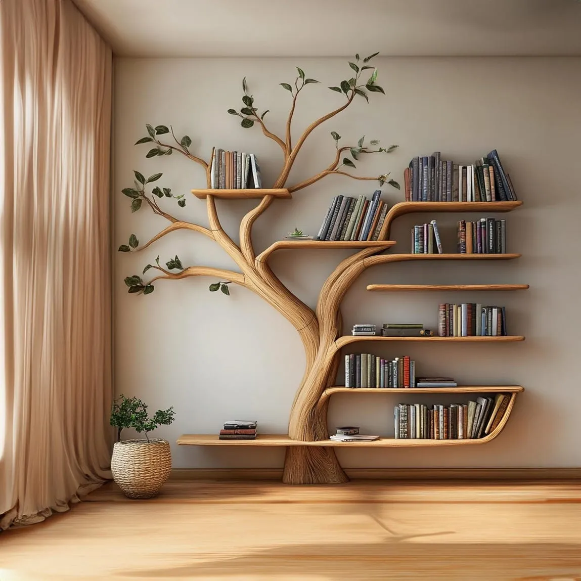 Tree Branch Bookshelf, Floating Wall Book Holder